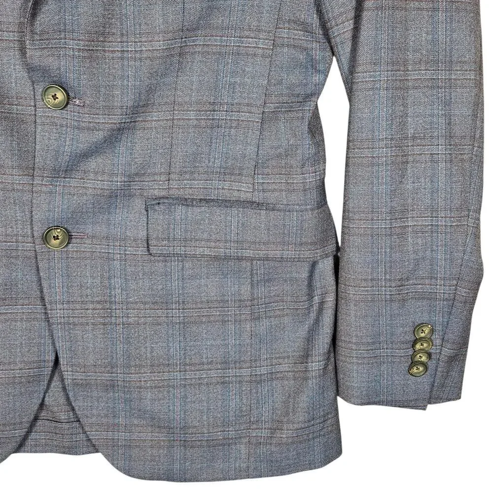 Ted Baker Blazer Mens 36R No Ordinary Joe JAKE Wool Plaid Sport Coat Blue Preppy